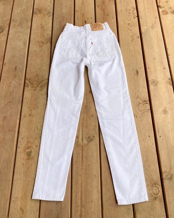 Vintage 1980s Levis 512 Red Tab White Jeans size … - image 3