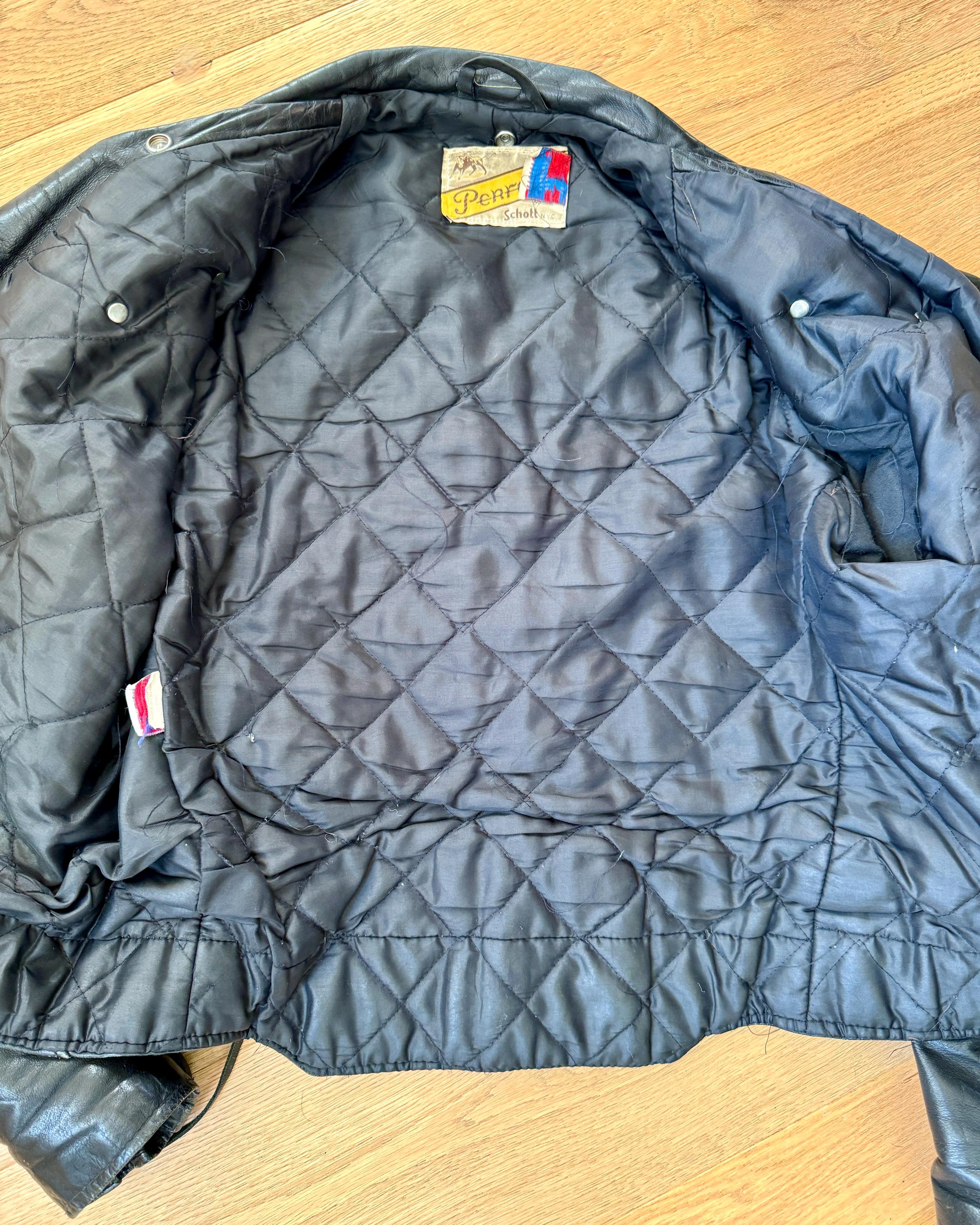 Vintage 1980s SCHOTT Perfecto Black Leather Biker Jacket