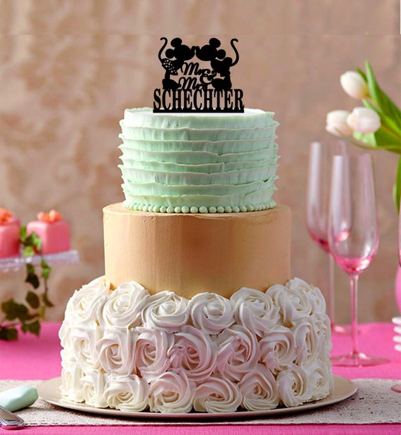 Disney Wedding Cake Toppermickey And Minnie Cake Toppermr Etsy
