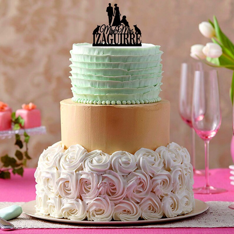 Funny Wedding Cake Topper Family Wedding Cake Topper With Dog Etsy