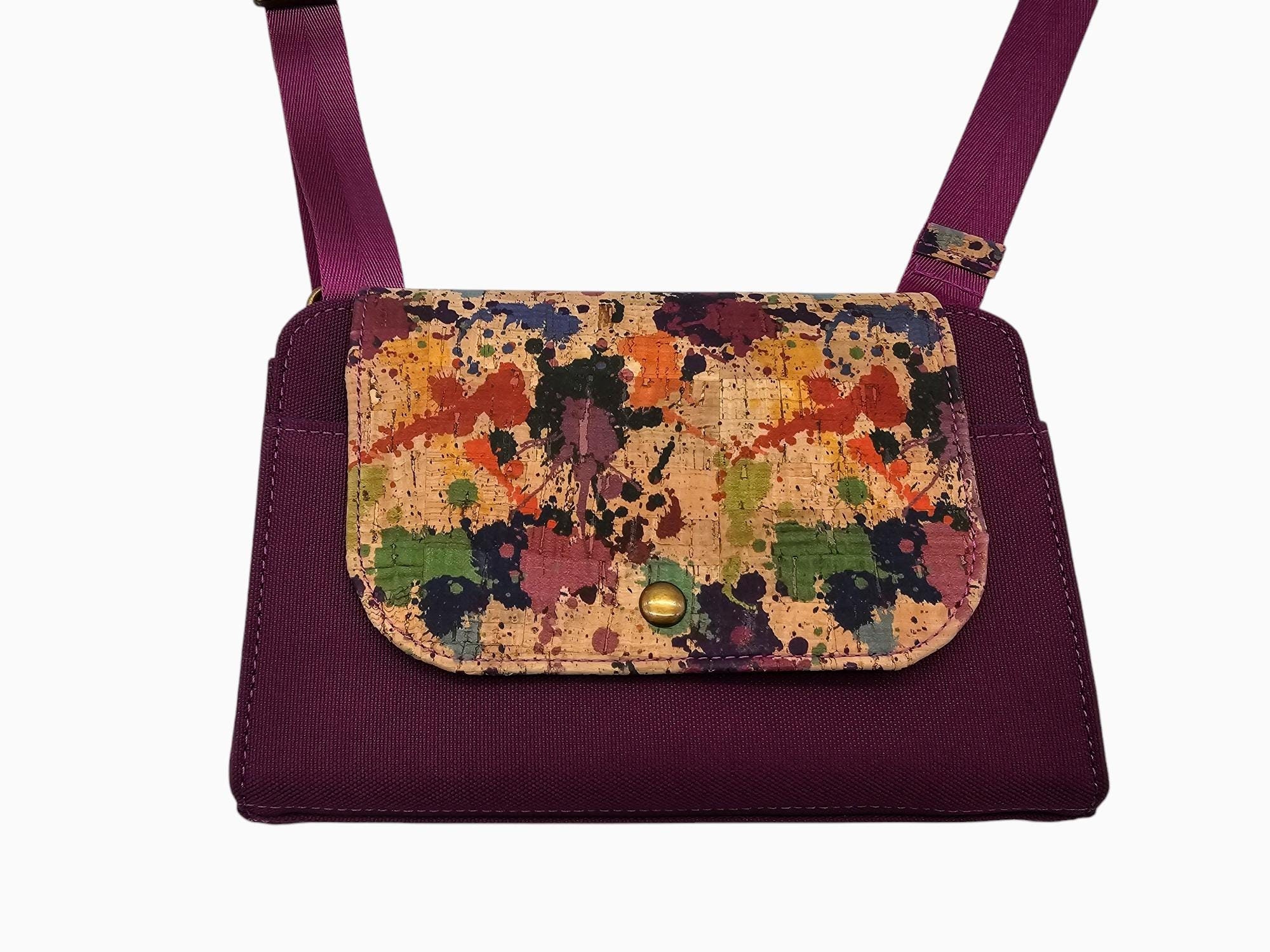 NEW BSWANKY Cork Purse Hand-painted! Painted Cork Handbags - Etsy main image 2