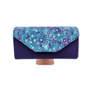 Großes Portemonnaie Clutch Portemonnaie Großes Portemonnaie Geldbörse Lila Portemonnaie Damen Portemonnaie Lila Canvas Portemonnaie Magnetisch Snap Portemonnaie Abstraktes Portemonnaie