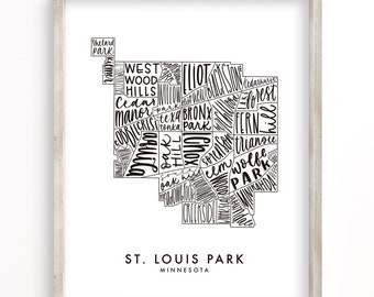 St. Louis Park, Minnesota Neighborhood Map | Digital Download