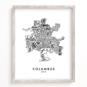 Kaart van de buurt van Columbus | Digitale download
