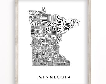 Minnesota State Map | Digital Download