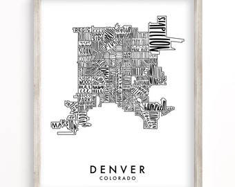 Denver Neighborhood Map | Digital Download
