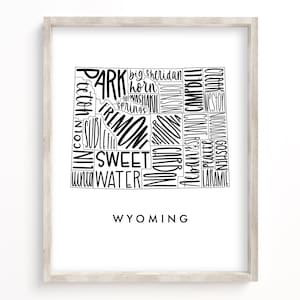 Carte de l'état du Wyoming | Téléchargement numérique