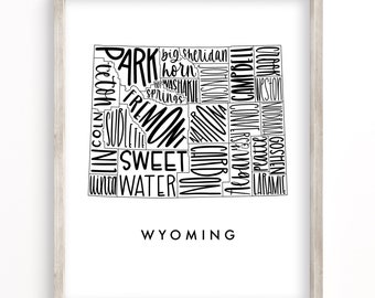 Wyoming State Map | Digital Download