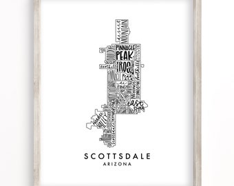 Scottsdale, Arizona Neighborhood Map | Digital Download