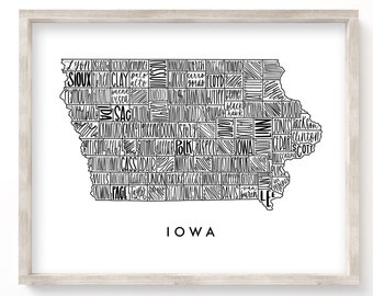 Iowa State Map | Digital Download