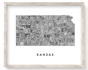 Kansas State Map | Digital Download