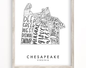 Chesapeake Neighborhood Map | Digital Download