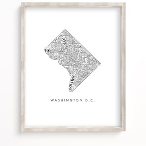 Washington, D.C. Neighborhood Map | Téléchargement numérique