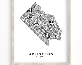 Arlington Neighborhood Map | Digital Download