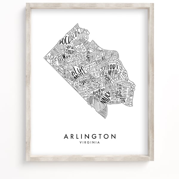 Arlington Neighborhood Map | Digital Download