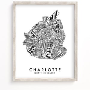 Carte de quartier de Charlotte | Téléchargement numérique