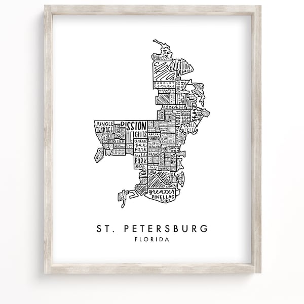 St Petersburg Map Etsy