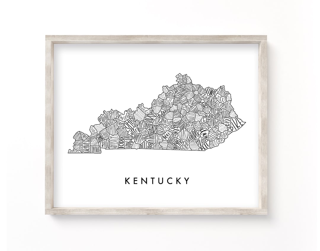 Kentucky State Map | Digital Download - Etsy