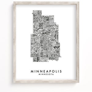 Carte de voisinage de Minneapolis | Téléchargement numérique