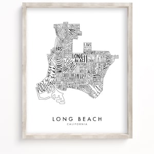 Carte de voisinage de Long Beach | Téléchargement numérique