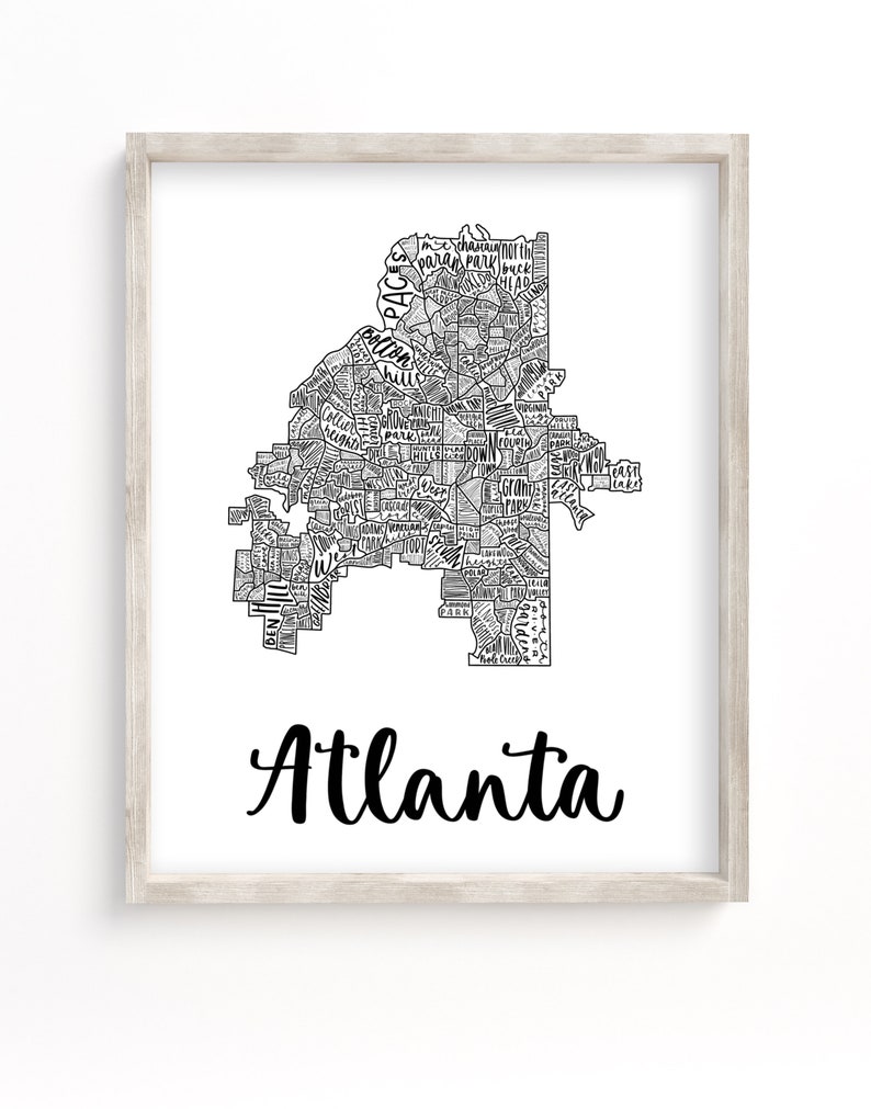 Atlanta Neighborhood Map | Digital Download - Etsy