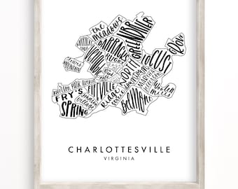 Charlottesville Neighborhood Map | Digital Download
