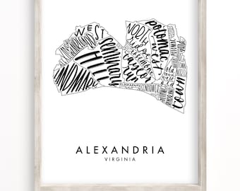 Alexandria Neighborhood Map | Digital Download