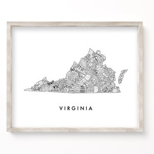 Carte de l'État de La Virginie (fr) Téléchargement numérique