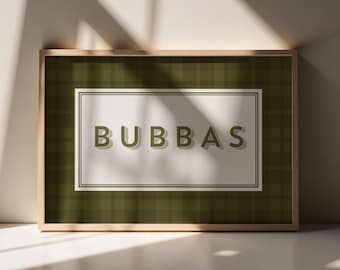 Bubbas Digital Print | Name Artwork