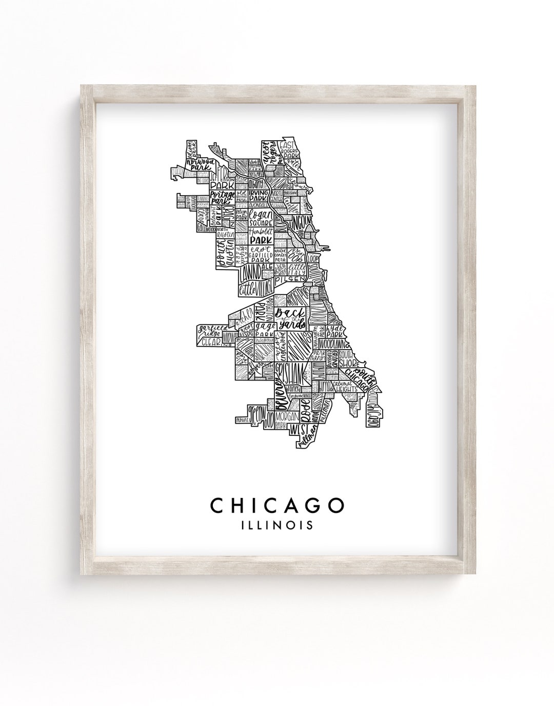 Chicago Neighborhood Map | Digital Download - Etsy