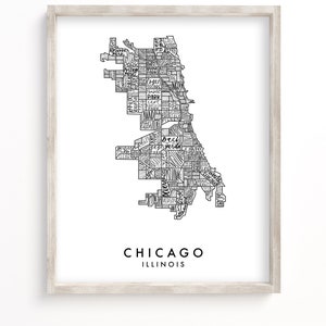 Carte de voisinage de Chicago | Téléchargement numérique