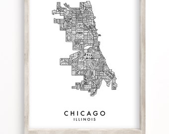 Chicago Neighborhood Map | Digital Download