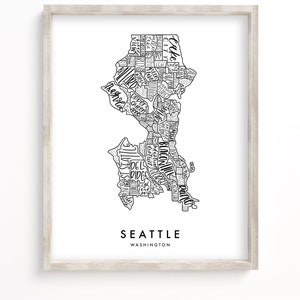Carte de voisinage de Seattle | Téléchargement numérique
