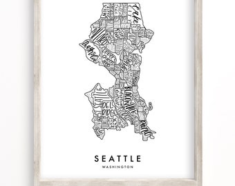 Seattle Neighborhood Map | Digital Download