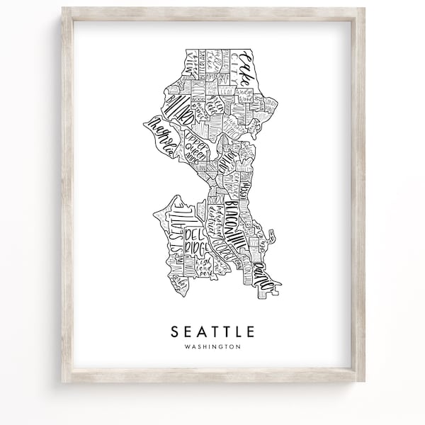 Seattle Neighborhood Map | Digital Download