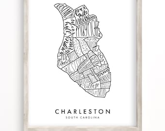 Charleston Neighborhood Map | Digital Download