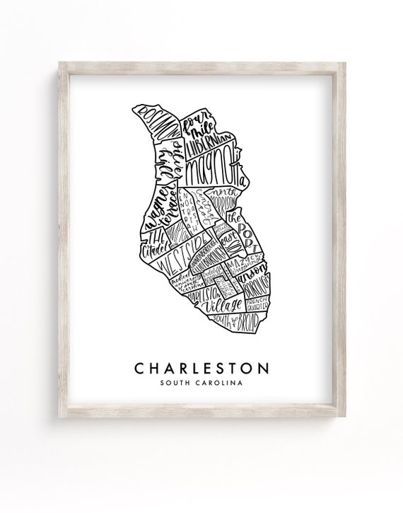 Charleston Neighborhood Map Digital Download - Etsy