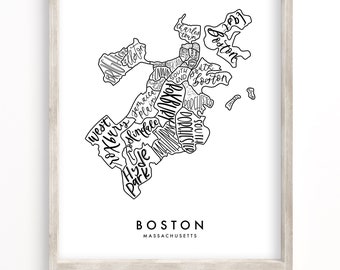Boston Neighborhood Map | Digital Download