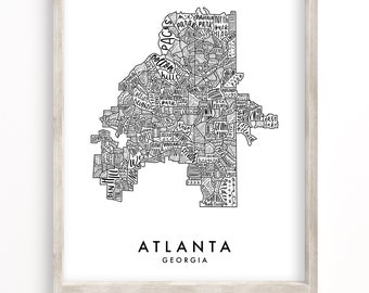 Atlanta Neighborhood Map | Digital Download