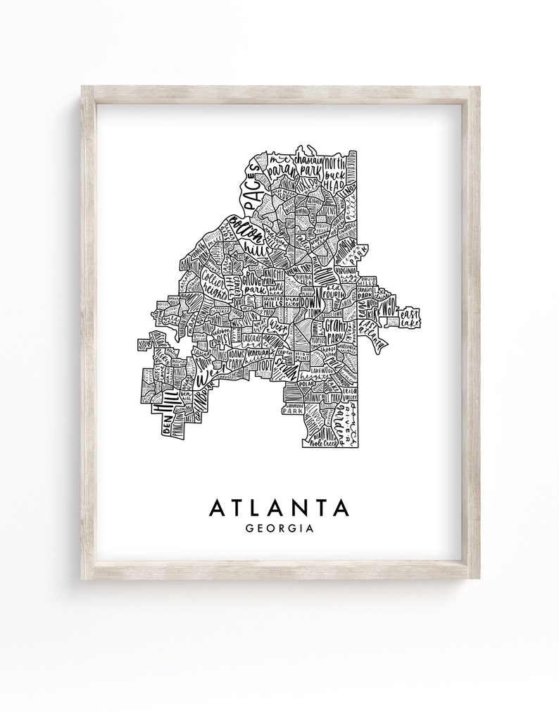 Atlanta Neighborhood Map | Digital Download - Etsy