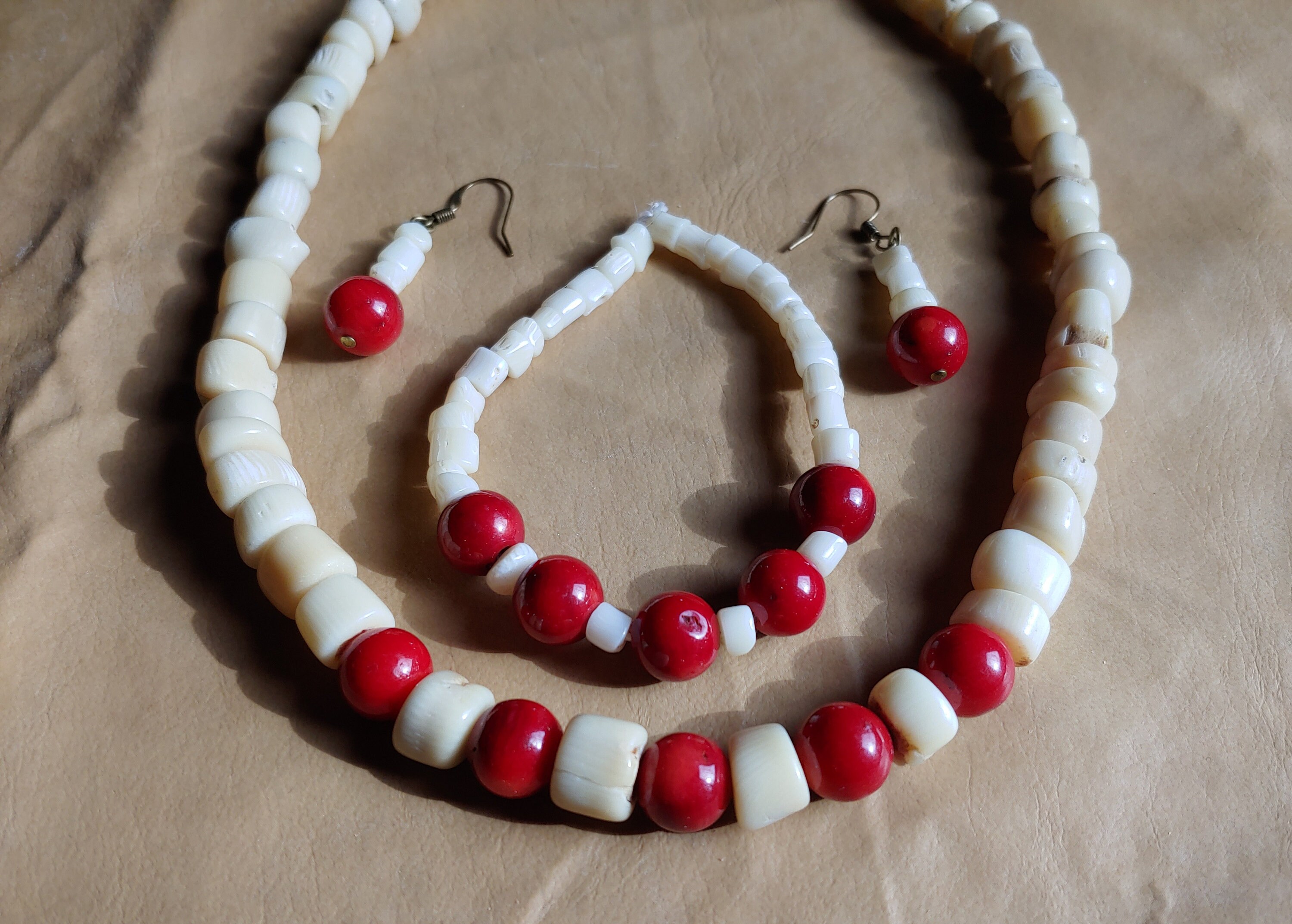 Bamboo Coral Jewelry Set Etsy