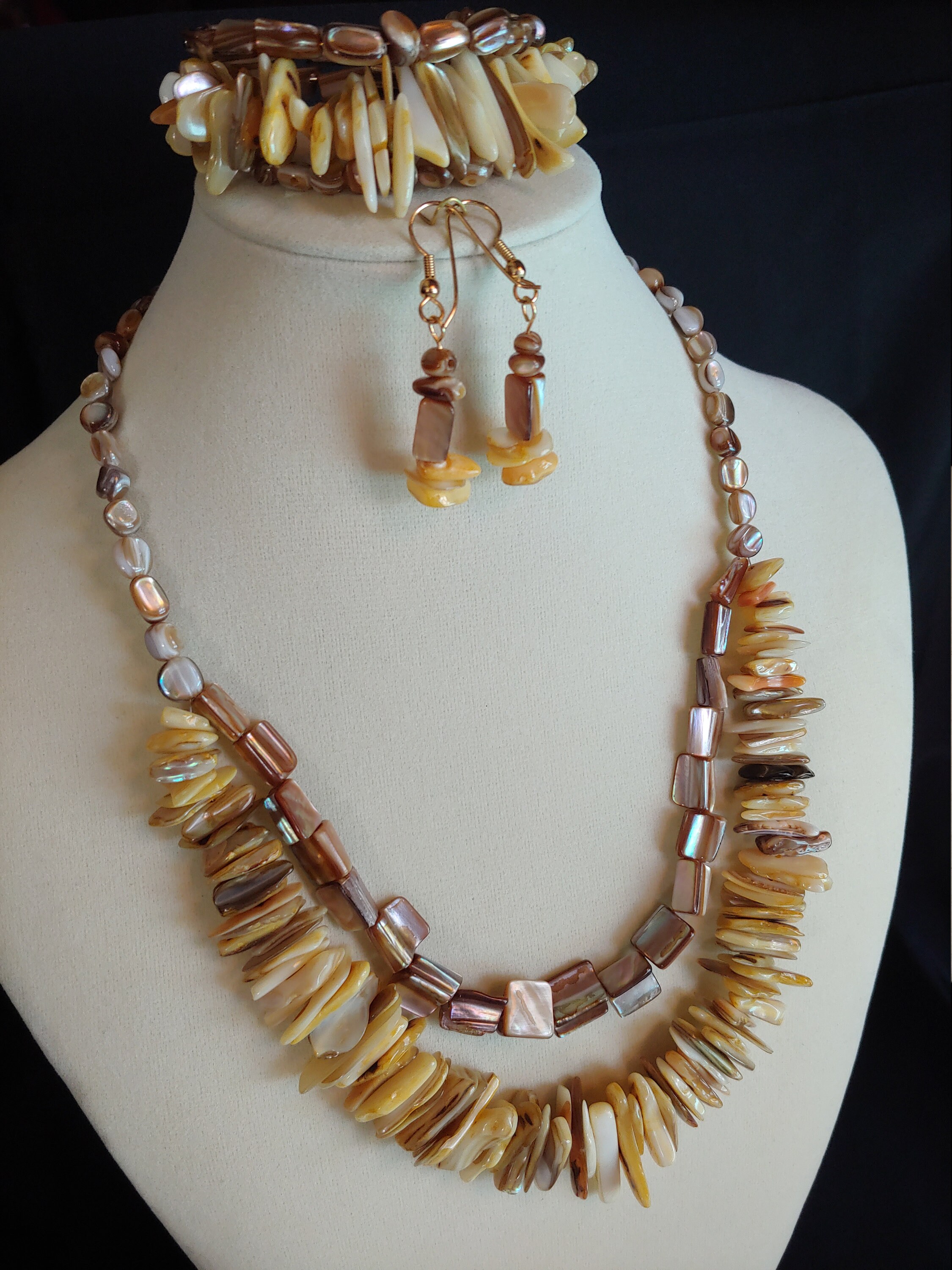 Perlmutt Neutrales Mehrfarbiges und mehrfarbiges Schmuckset | Etsy