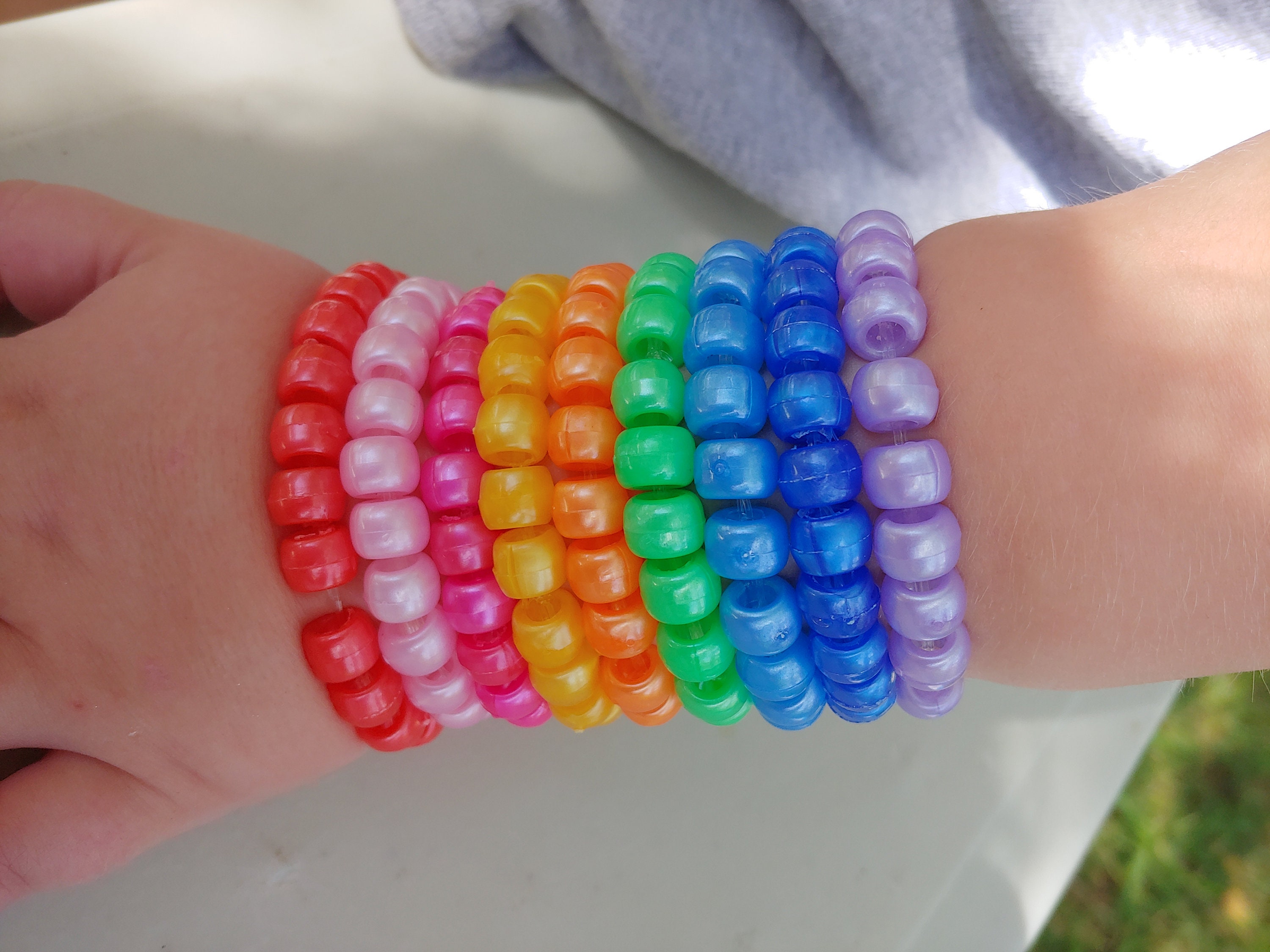 Rainbow loom bracelet hotsell with pony beads