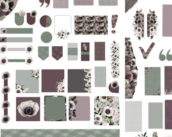 Blumen Digital Planner Sticker: GoodNotes Journal Set (105 PNGs)