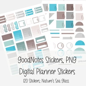 Adesivi digitali; Adesivi Goodnotes; 120 PNG individuali; 3 Fogli GoodNotes