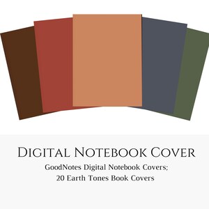 GoodNotes Notebook Hüllen; 20 Notizbuchhüllen; Erde getönt; Abdeckungen; Digitale Journal Cover