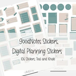 Digital Planner Stickers; Goodnotes Stickers; Functional Stickers; 106 Pre Cropped PNGs for Planners, Journals and Digital Notebooks