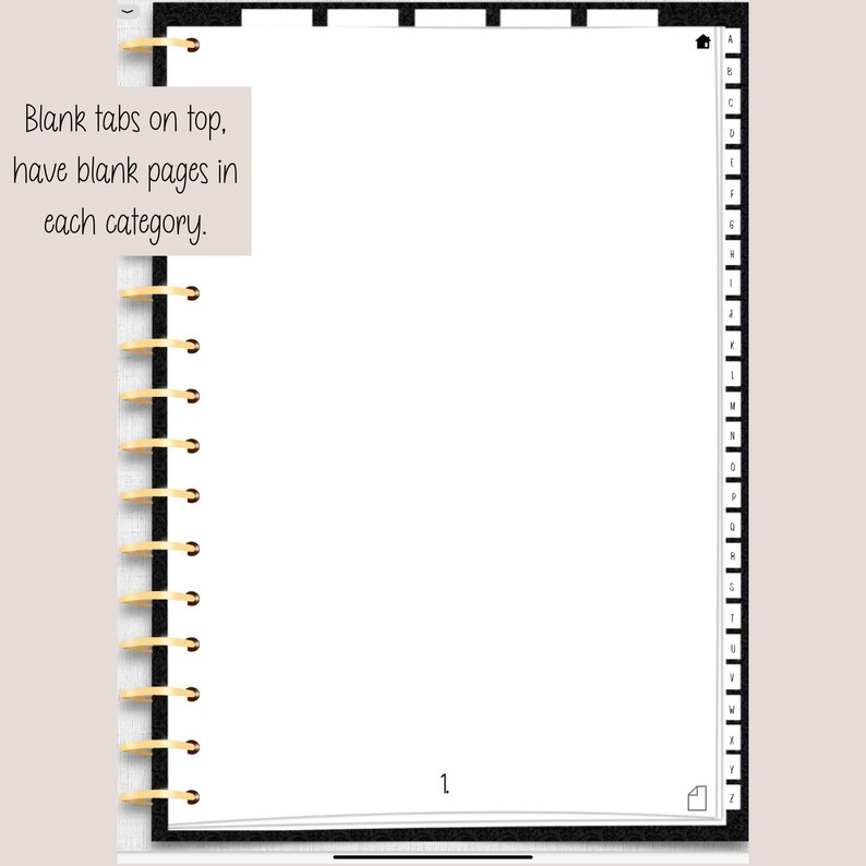 Goodnotes Address Book Digital Blank Book to Customize 26 Etsy