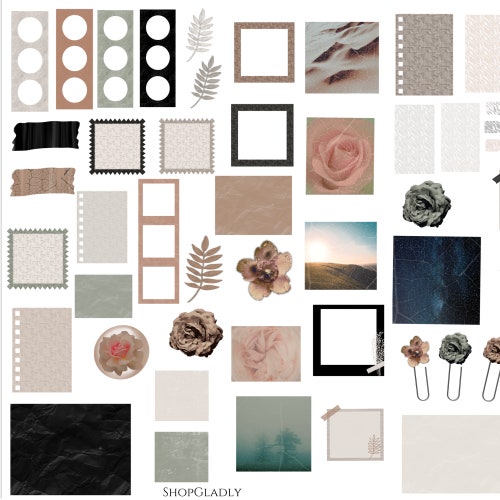 Goodnotes Stickers Modern Neutrals Mood Board Digital Etsy