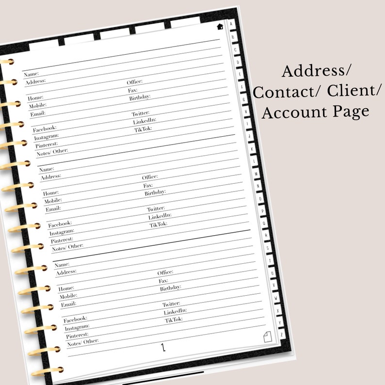 Goodnotes Address Book Digital Blank Book to Customize 26 Etsy